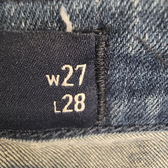 Hollister Distressed Jeans Size 5S/27 Stretch Medium Wash Denim Raw Hem Ultra Hi - Picture 9 of 10